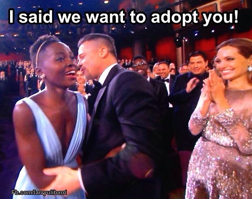 Pitt adopts Lupita