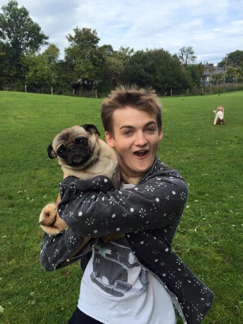 Jack Gleeson and pug